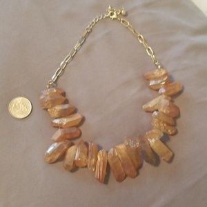 Stunning handmade yellow gold stone necklace
